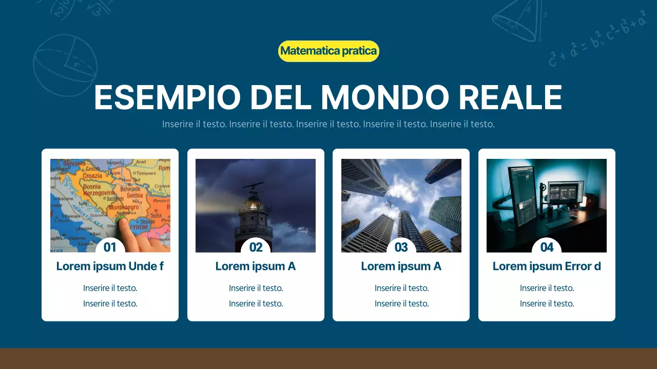 Un libro di matematica con lavagna kitsch blu marino