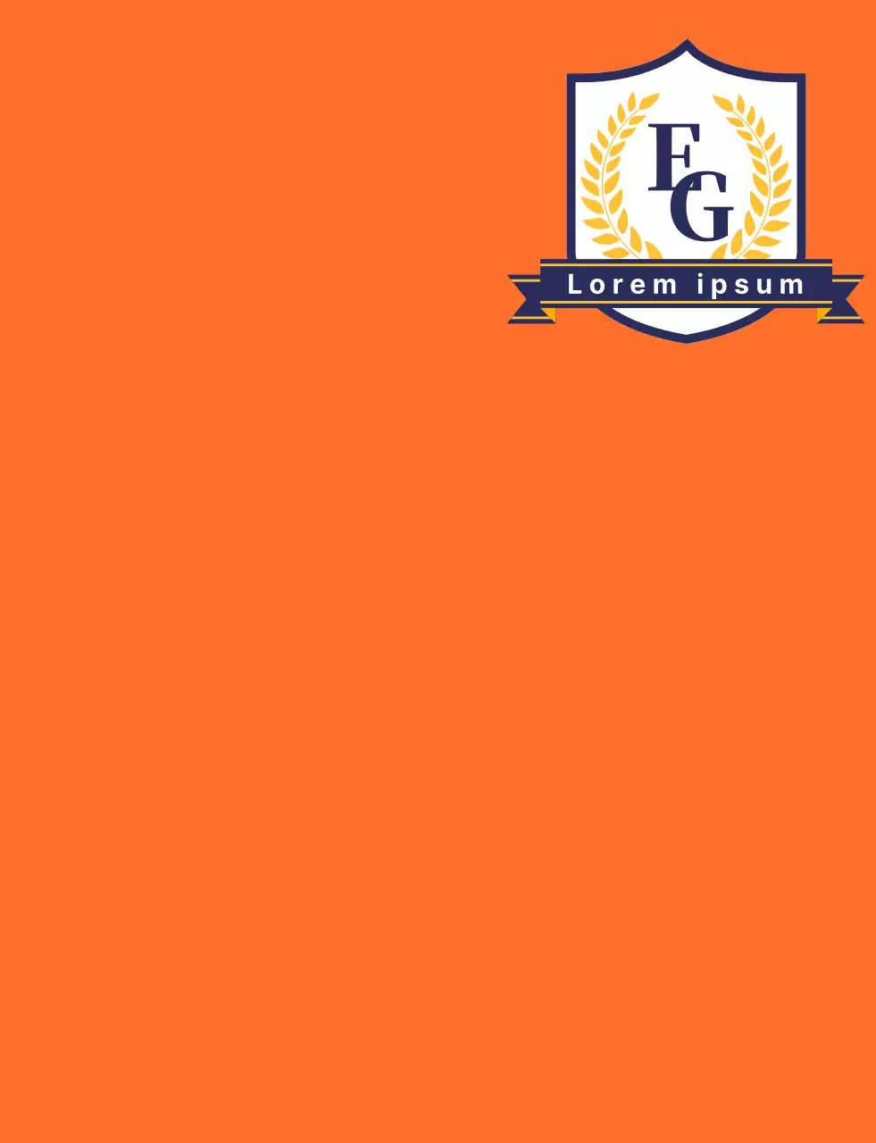 Gilet del consiglio studentesco del liceo con logo del simbolo della scuola arancione e blu-navy