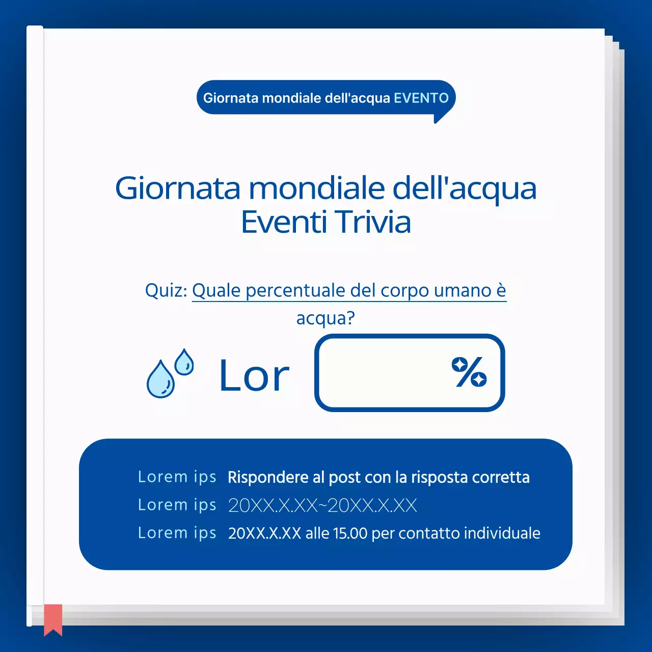 Icona blu e azzurro concetto di acqua enciclopedia