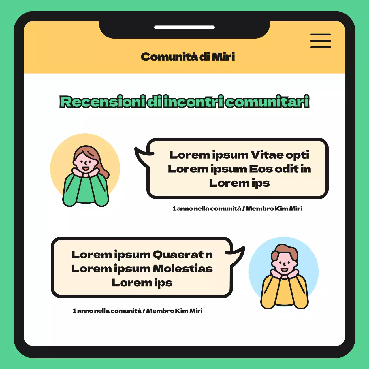 Promuovere una semplice piattaforma comunitaria verde e gialla