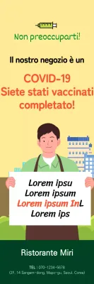 Vaccinazione contro il Coronavirus X-banner con illustrazione gialla