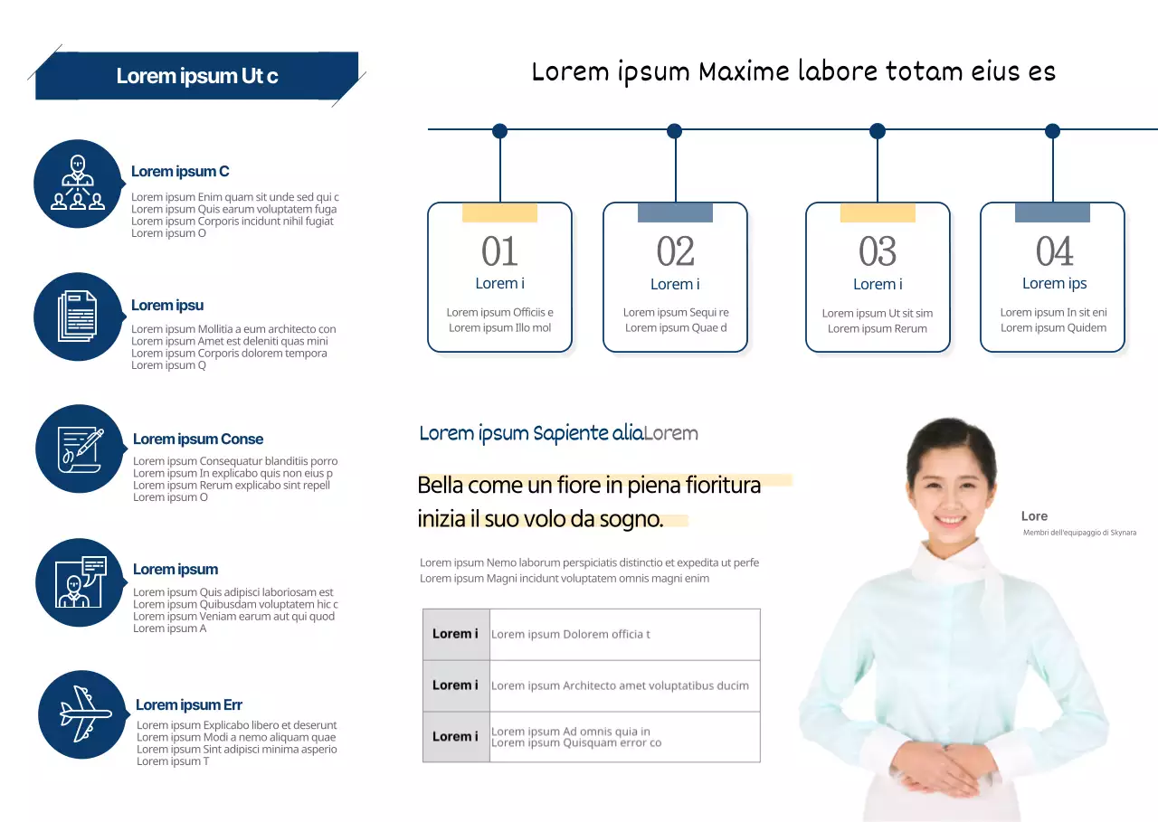 Presentazione della scuola per assistenti di volo Clean Blue