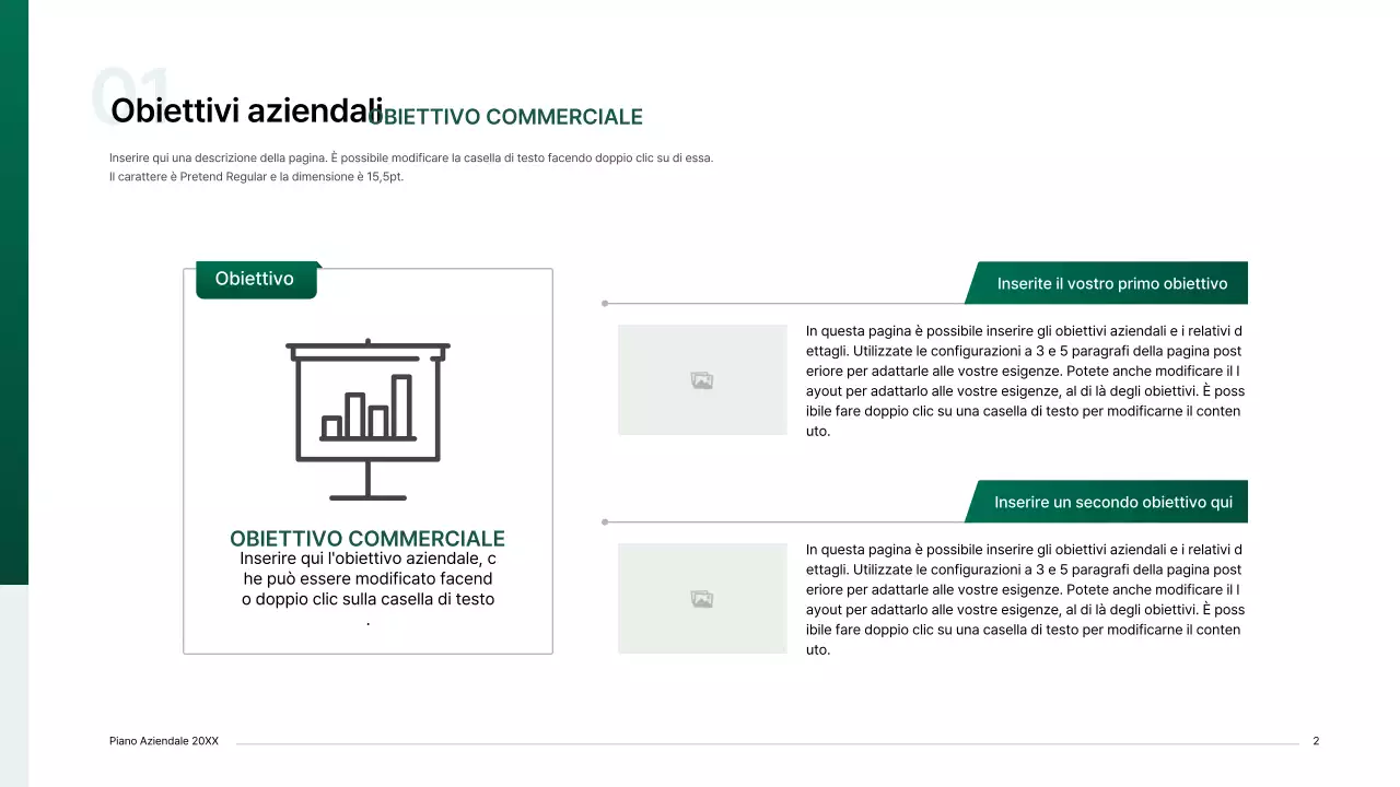 Kit per la presentazione di un business plan con un concetto di indice gradiente in verde