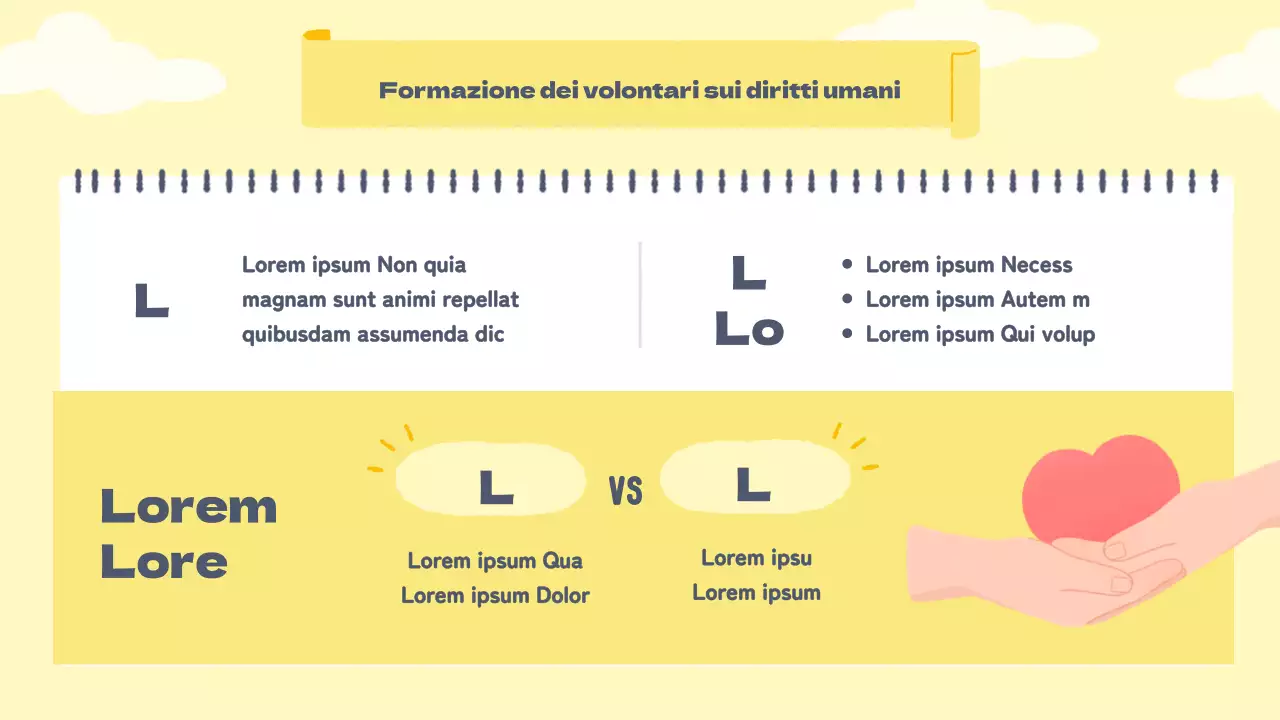 Dispense per i volontari in giallo caldo pastello