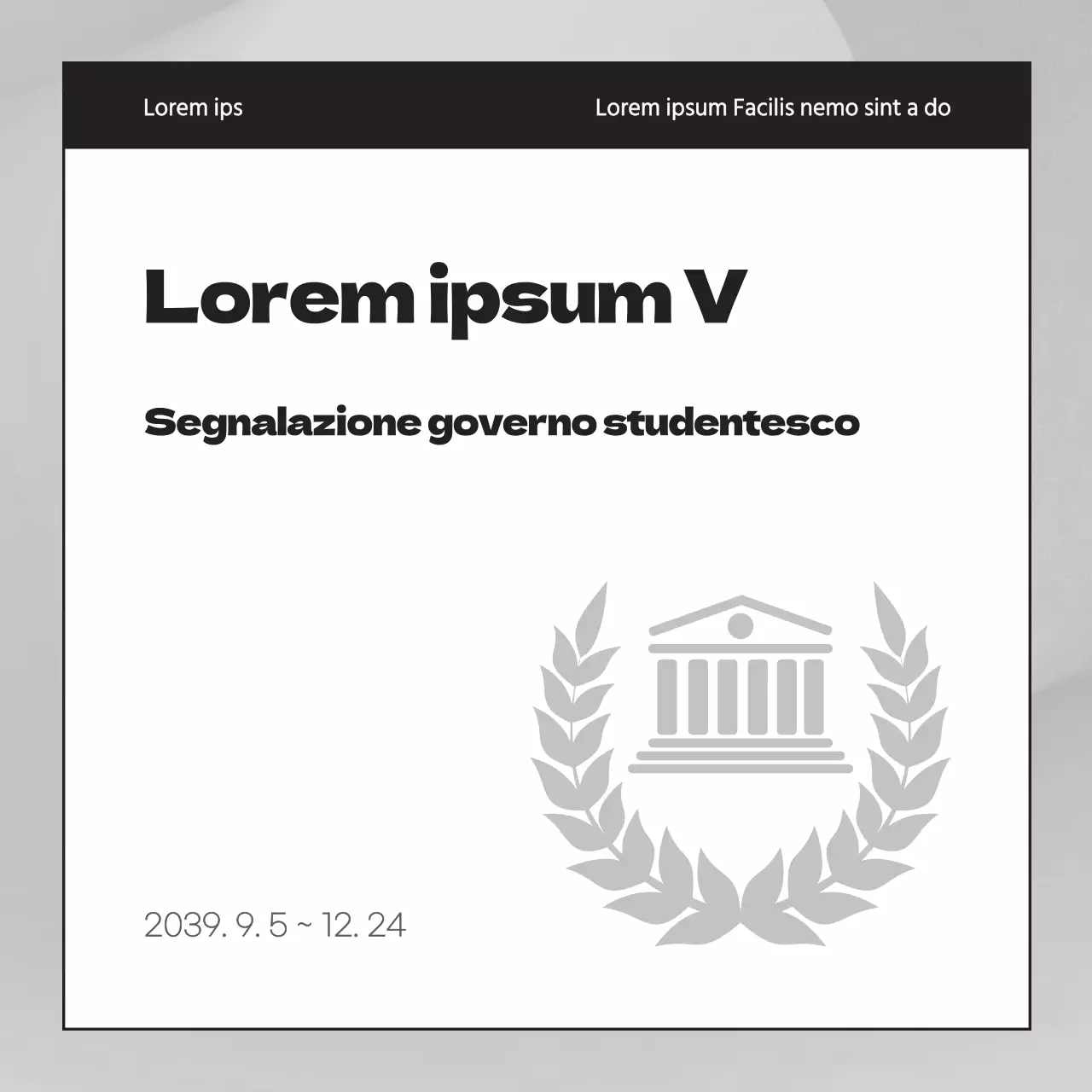 Un semplice rapporto di attività del sindacato studentesco in grigio e nero
