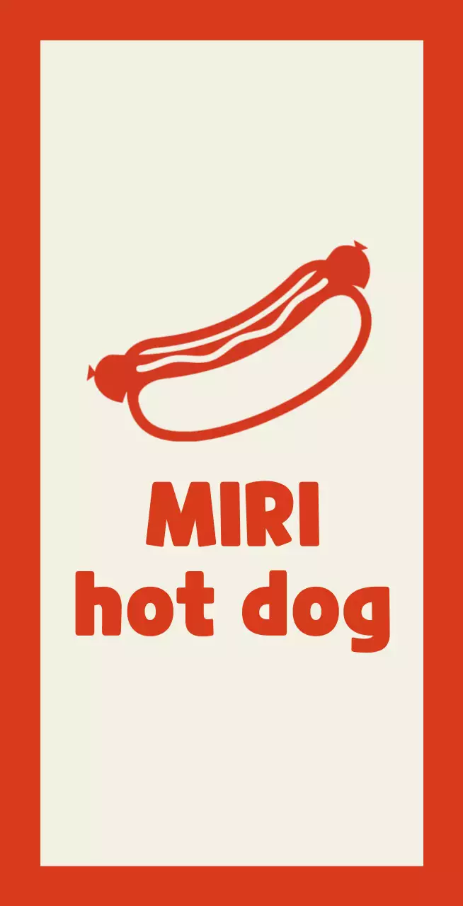 Venditore di hot dog su sfondo avorio con contorno rosso