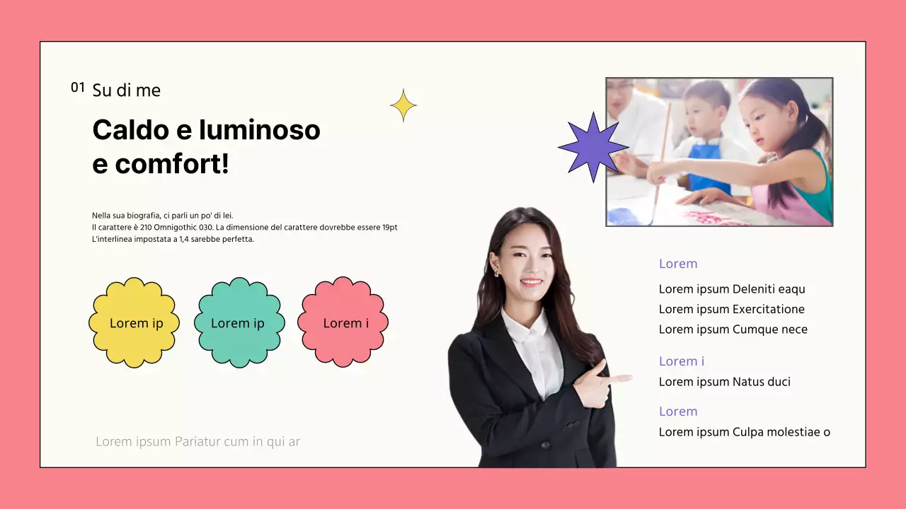 Psicoterapia artistica con le forme nei toni rosa-viola Sillabo dell'istruttore Formazione del portfolio Introduzione dell'istruttore