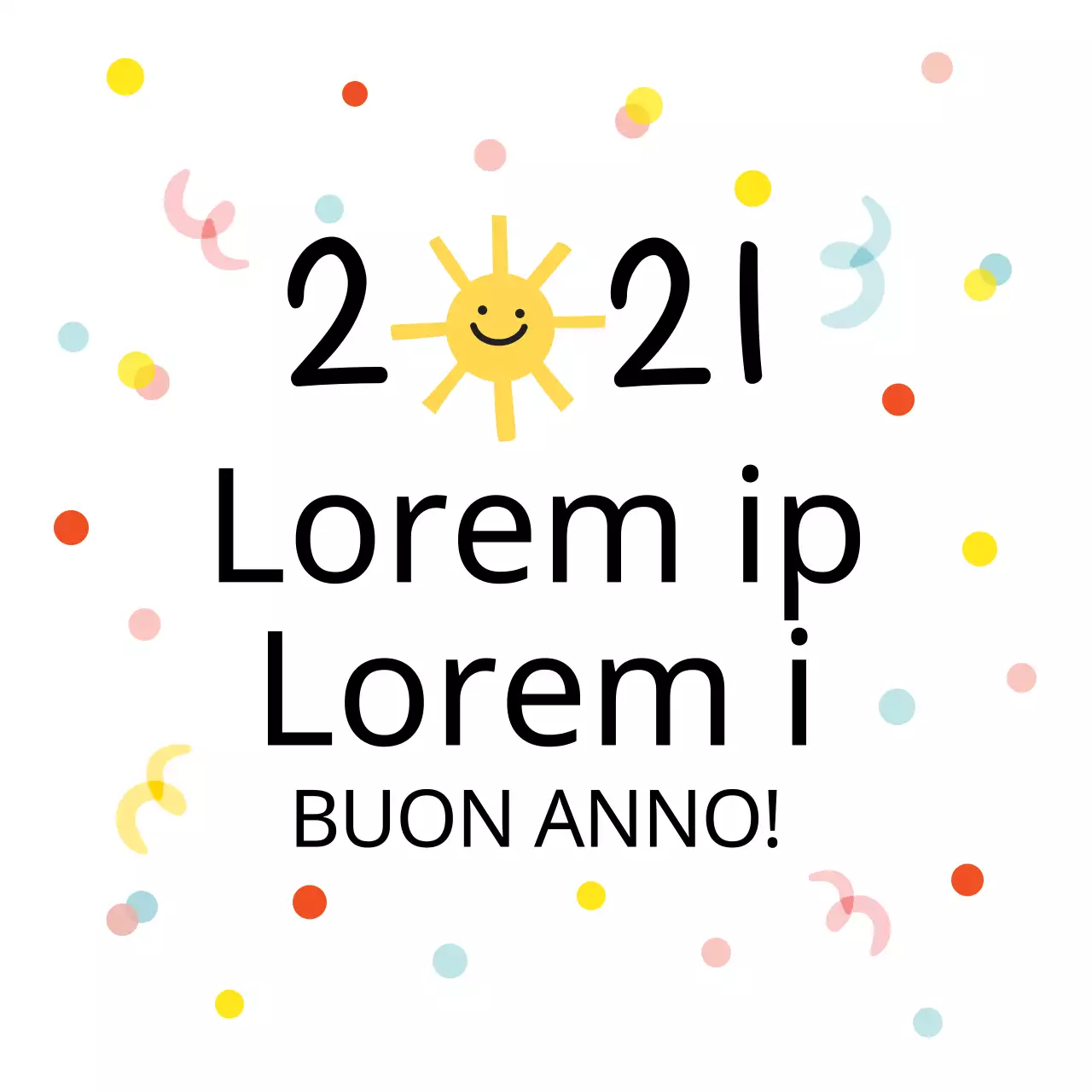 Etichetta di auguri per il nuovo anno illustrata in giallo