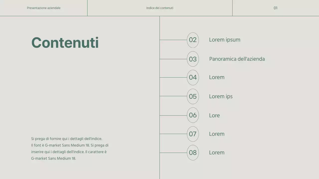 Un semplice profilo aziendale verde e beige