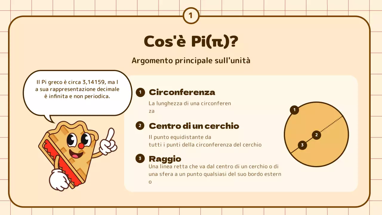 Educazione circonferenziale con cartone animato in beige e marrone