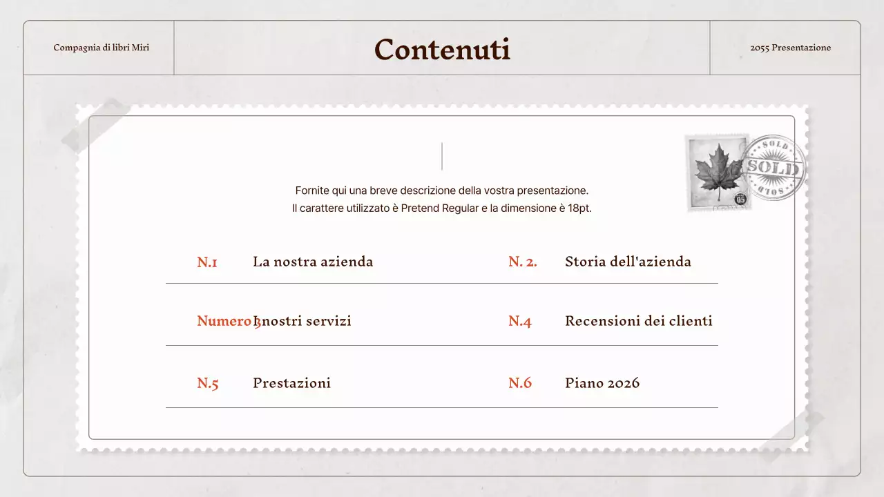 Un profilo aziendale vintage in beige e grigio