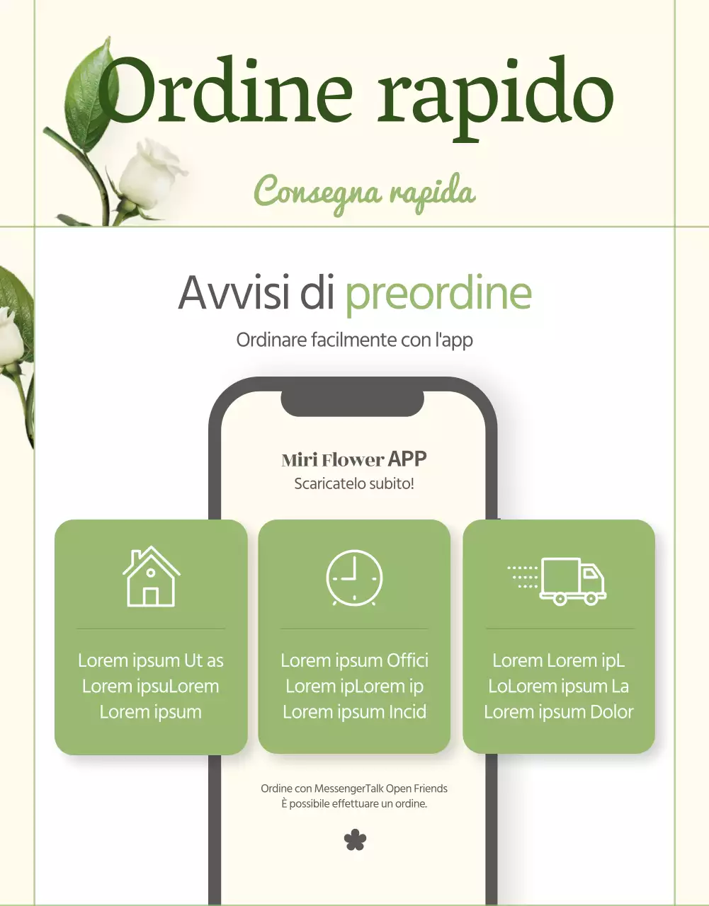 Vi presentiamo un servizio di consegna di fiori di lusso di colore verde e rosa.