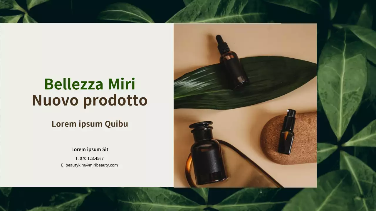 Proposta di prodotti cosmetici per la cura dell'uomo in marrone e verde