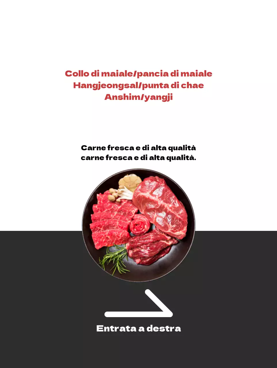 Promuovete la vostra macelleria con un look pulito in bianco e grigio