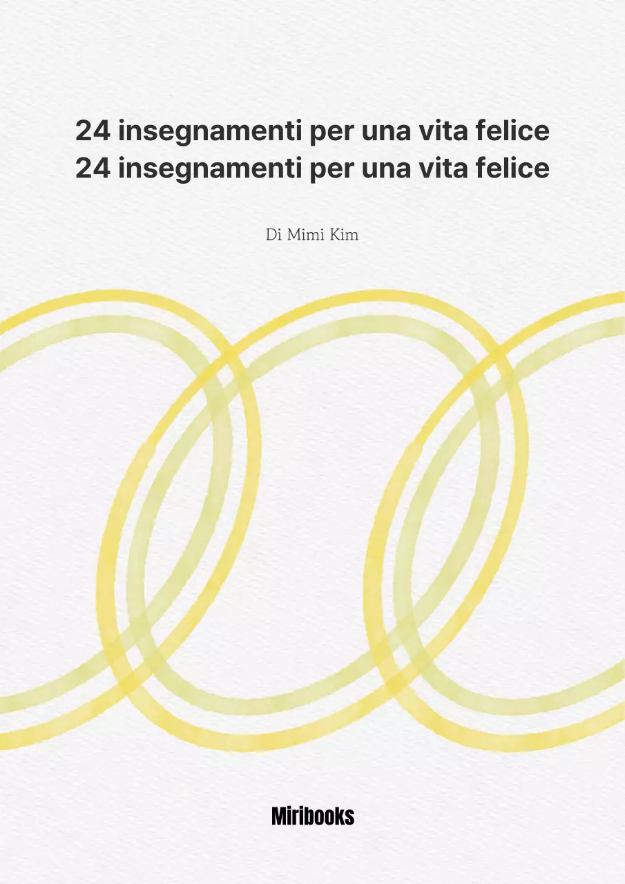 Una guida alla vita felice con un cerchio acquerellato giallo chartreuse su un quaderno da disegno bianco.