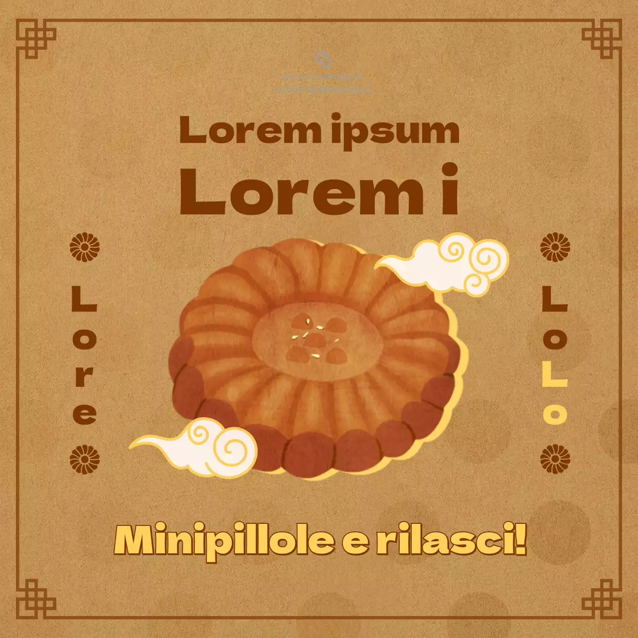 Annuncio di lancio del menu del caffè con medicina e nuvole su sfondo marrone