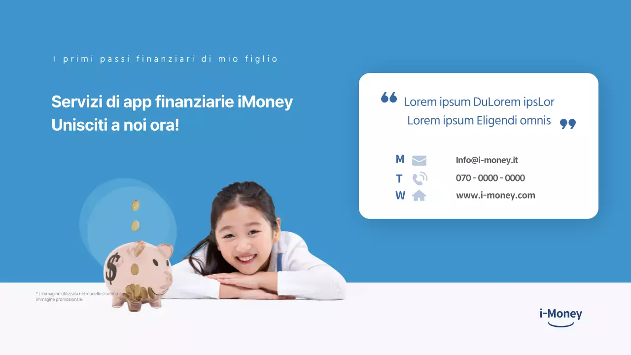 Proposta di investimento per servizi di app finanziarie in tinta blu