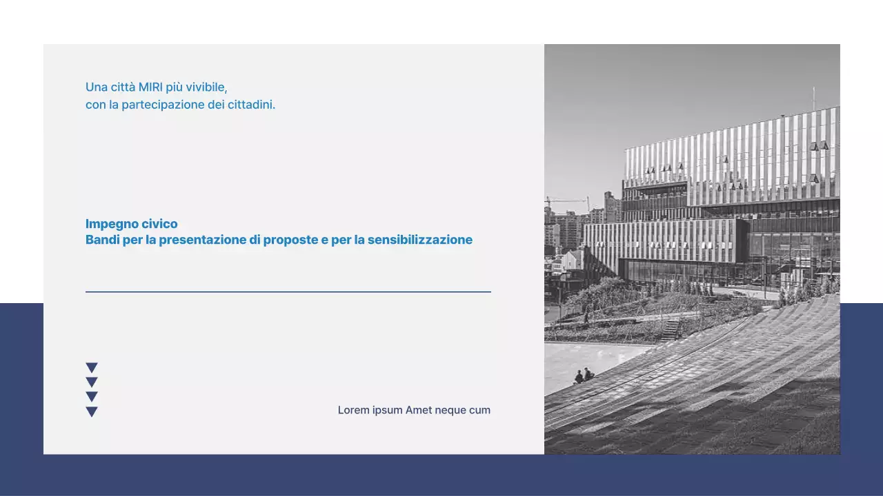 Un semplice rapporto di proposta di impegno comunitario in bianco e blu