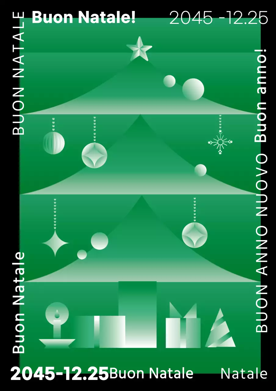 Verde Nero Moderno Albero di Natale Poster artistico di Natale