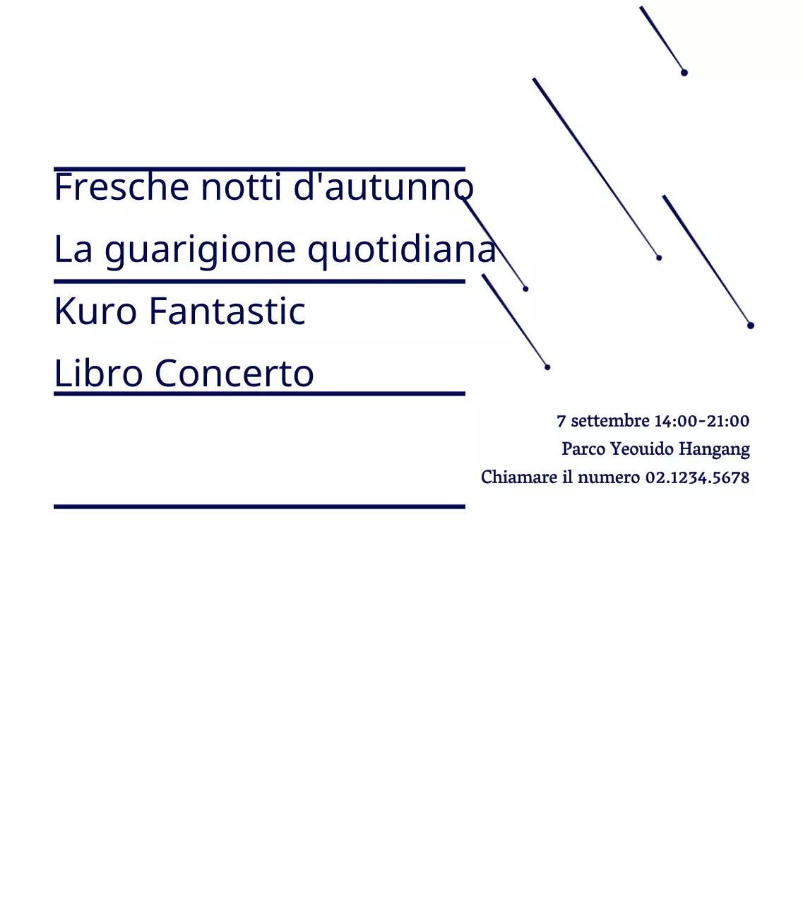 Blu navy semplice stella illustrazione stile libro Concerto informazioni annuncio