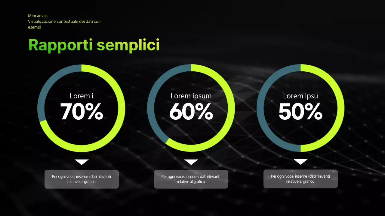 Presentazione aziendale infografica con tema sfumato nero e chartreuse