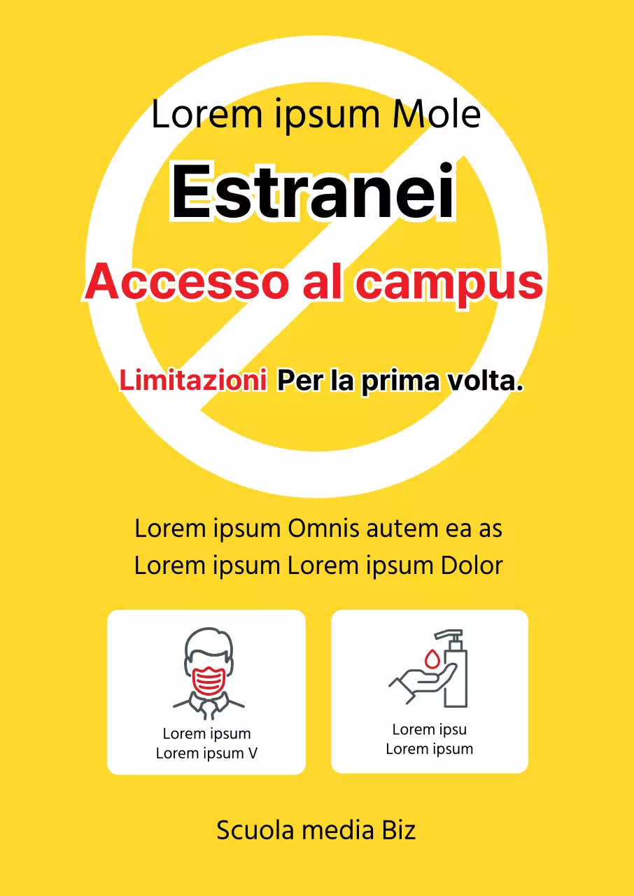 Icona gialla Limitazioni di accesso al campus