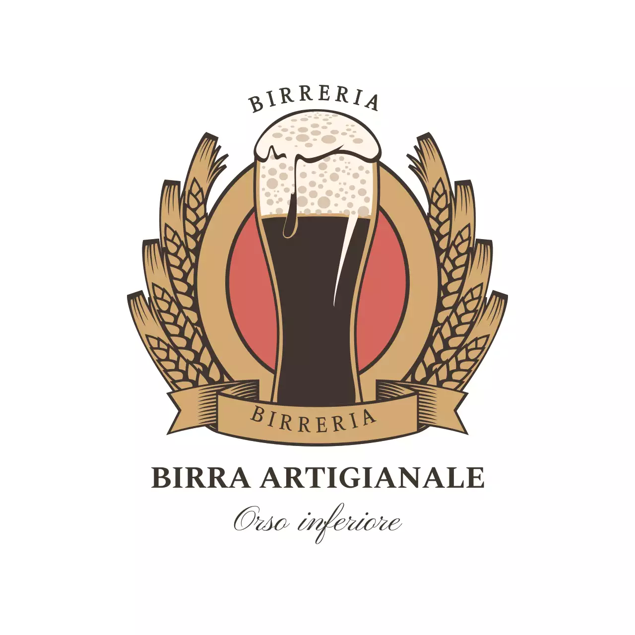 Semplice sottobicchiere vintage illustrato sulla birra