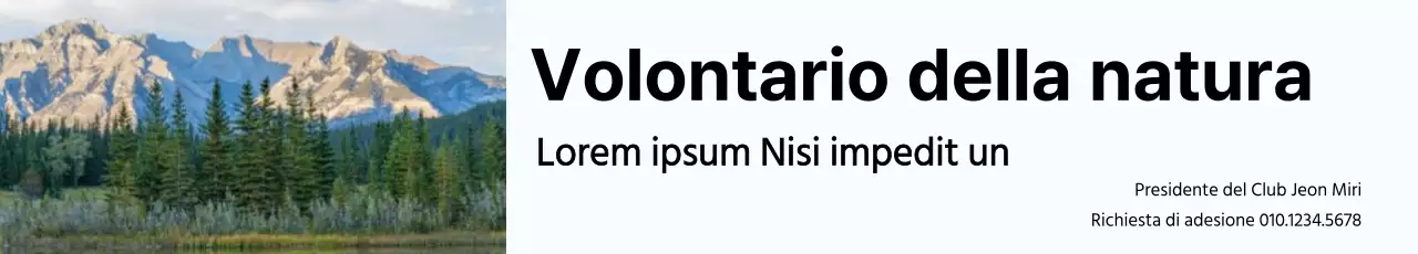 Reclutamento di un club di volontari ambientali con foto di natura pulita