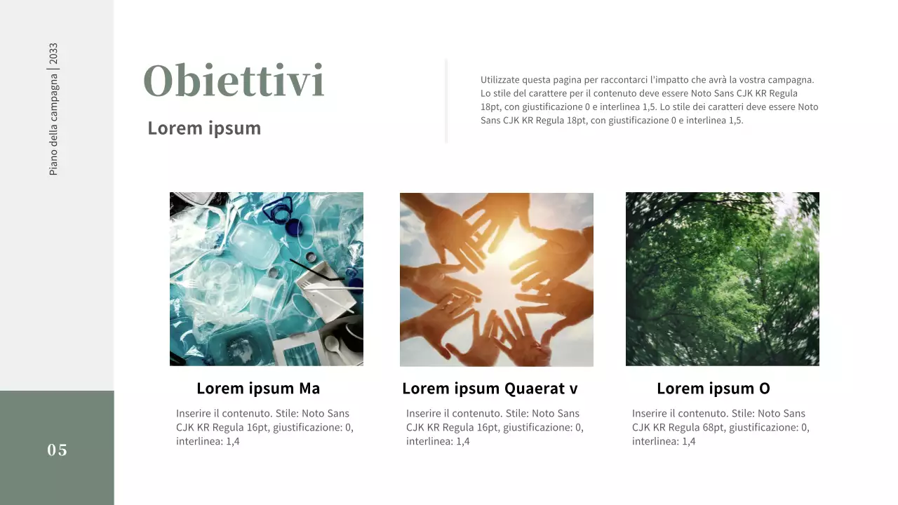 Un semplice brief per la campagna "zero rifiuti" in verde tenue