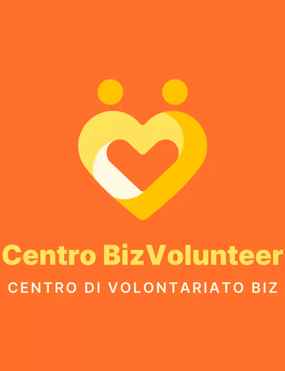 Simbolo semplice a forma di cuore stile logo in arancione e giallo brillante Organizzazione del centro di smistamento