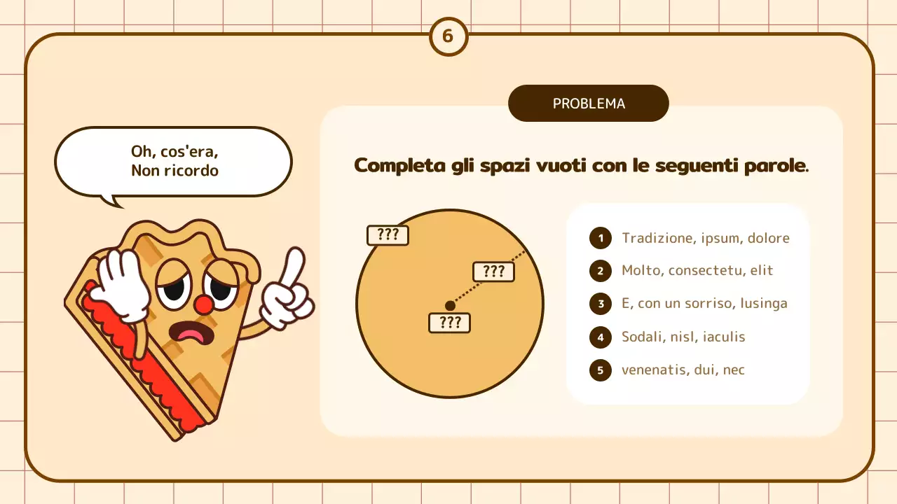 Educazione circonferenziale con cartone animato in beige e marrone