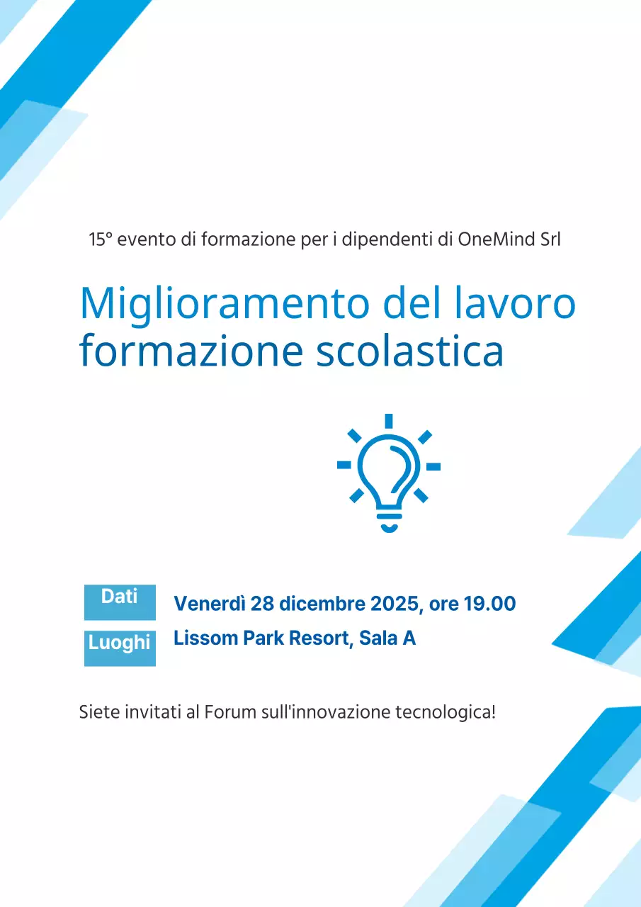 Promozione del meetup sulle tecnologie pulite con forme blu