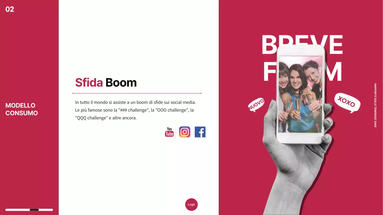 Tema del rapporto sulle tendenze di marketing con chip di colore rosa