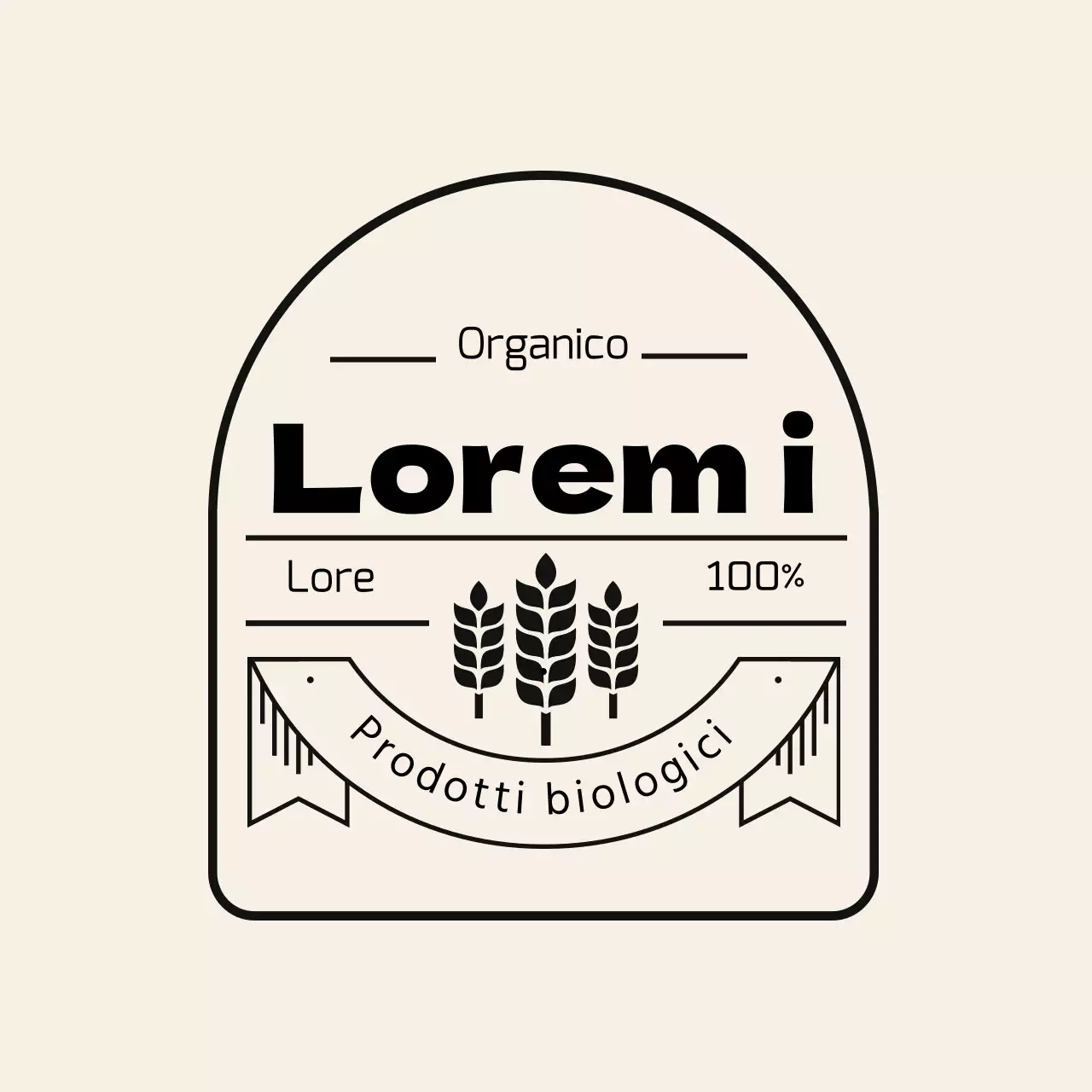 Etichetta di farina vintage beige