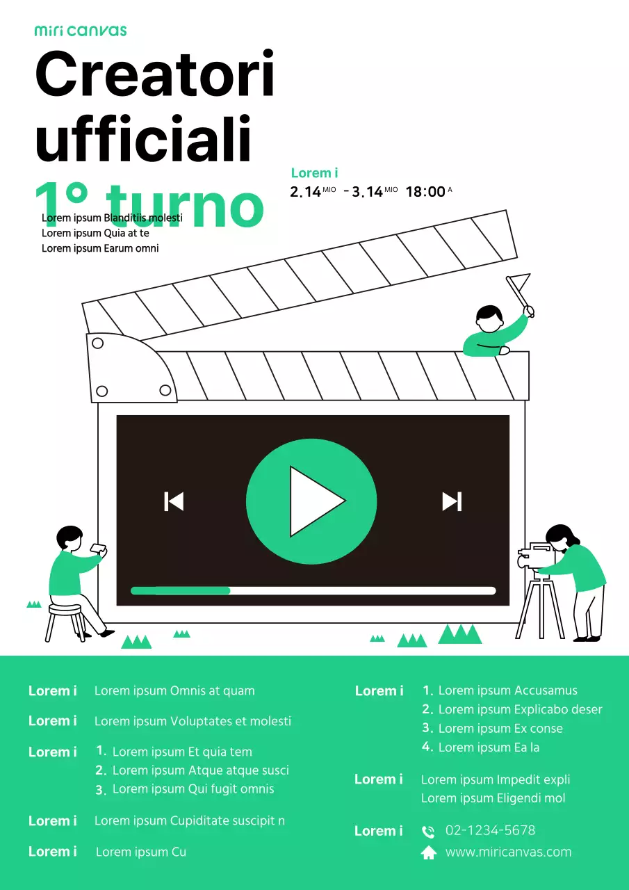 Illustrazione carina turchese Reclutamento Webposter