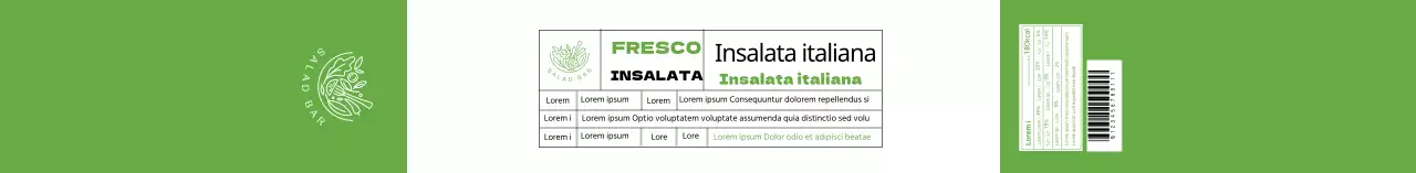 Etichetta alimentare dell'insalata verde pulita