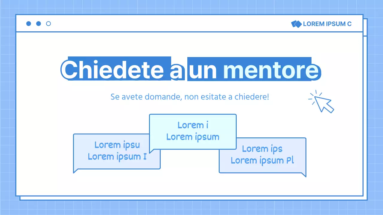 Presentazione del tutoraggio del lavoro in azzurro