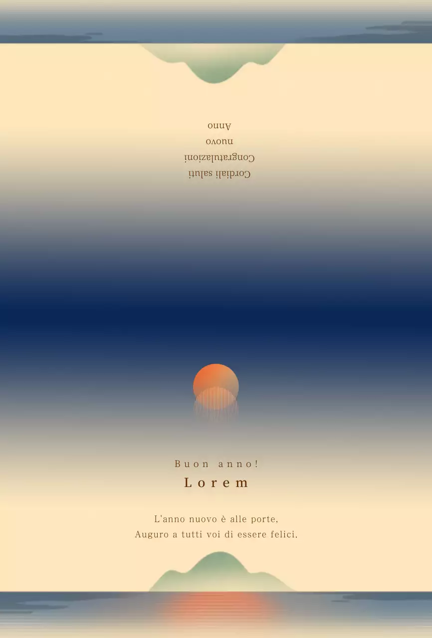 Biglietto di auguri per il nuovo anno con gradiente alba