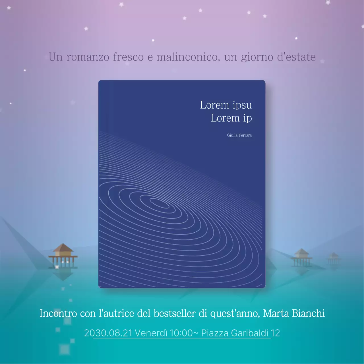 Contenuti di Booktalk con illustrazioni viola e tranquillizzanti