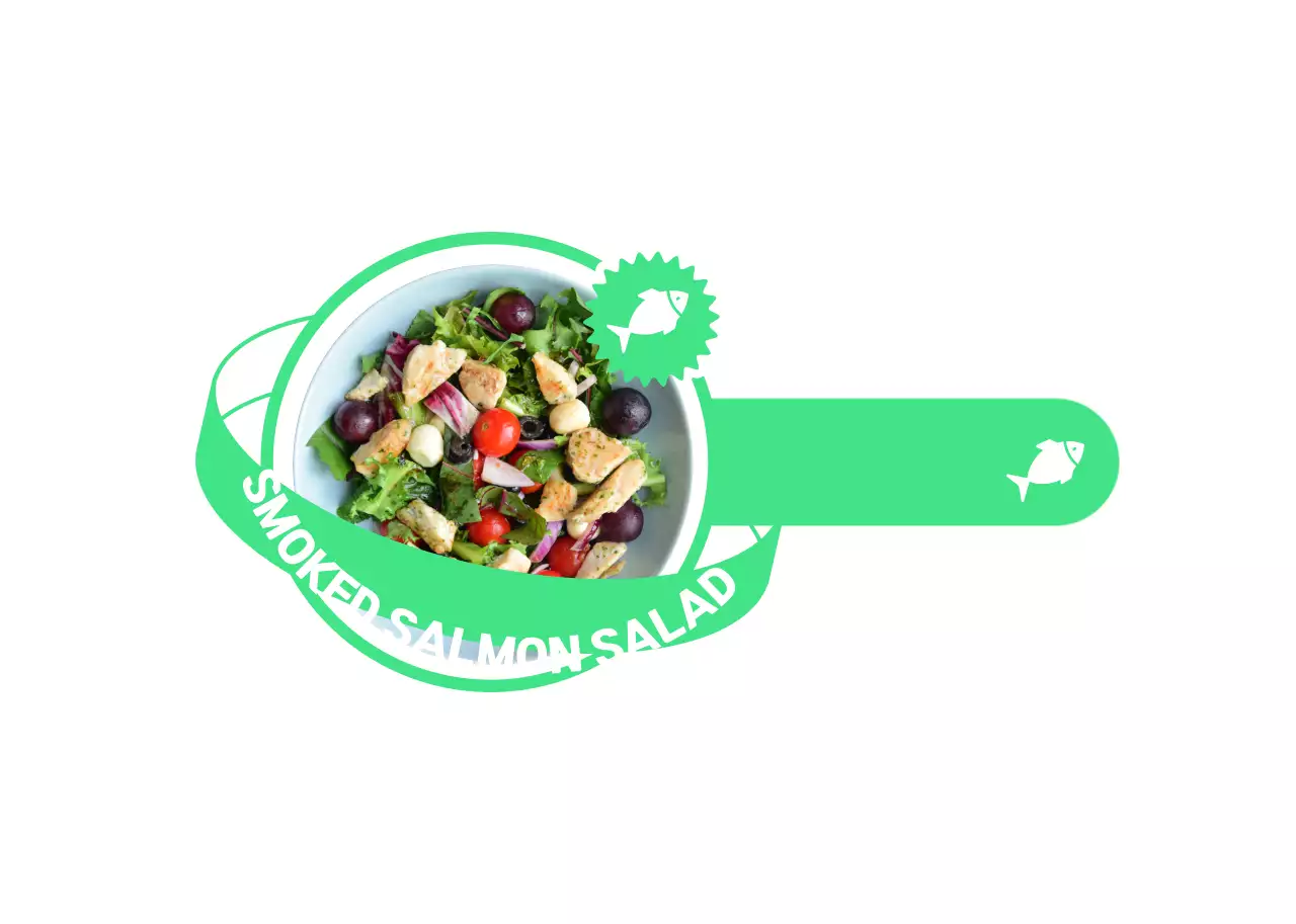 A fluorescent, hip planetary design for your salad menu