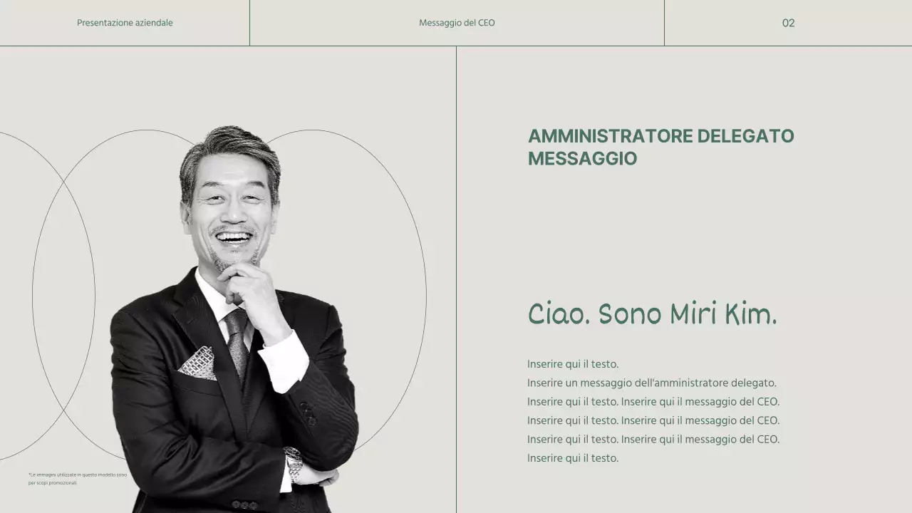 Un semplice profilo aziendale verde e beige