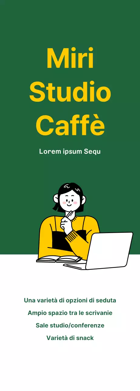 Promuovete il vostro caffè studio con uno sfondo verde e pulito