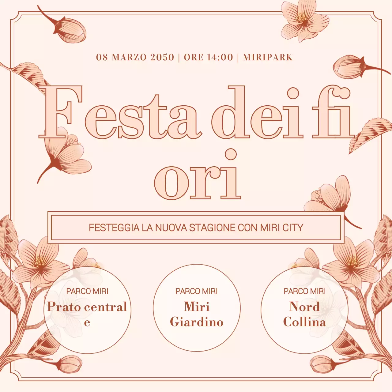 Promuovere un festival primaverile di rosa e marrone