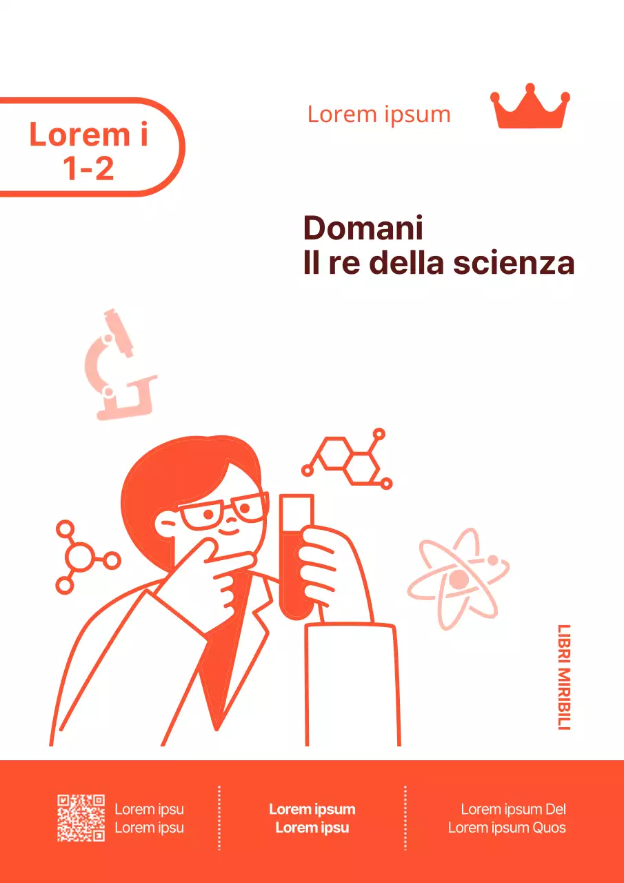 Contenuto del libro di domande semplice, arancione e illustrato