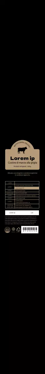 Icona nera semplice Etichetta di costine corte coreane