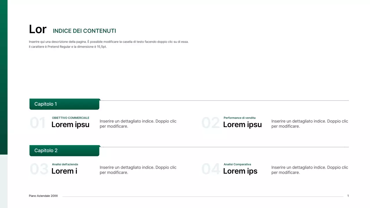 Kit per la presentazione di un business plan con un concetto di indice gradiente in verde