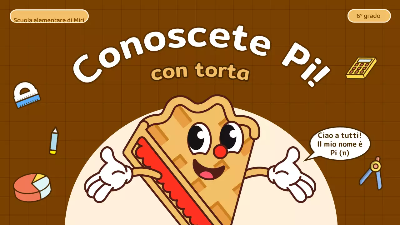 Educazione circonferenziale con cartone animato in beige e marrone