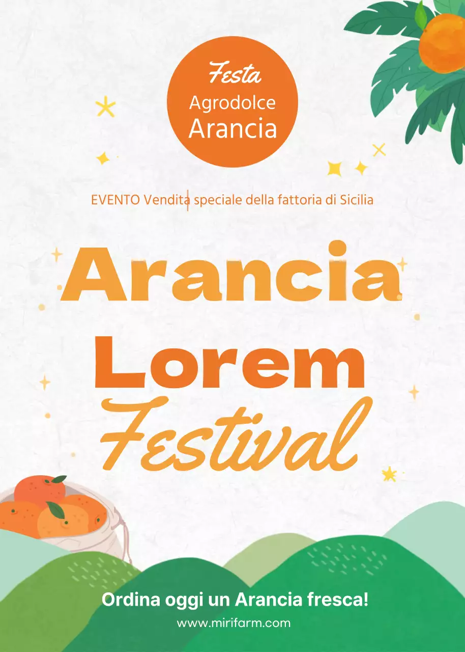 Arancione / Hallabong / Evento pop-up / Promozione alimentare stagionale