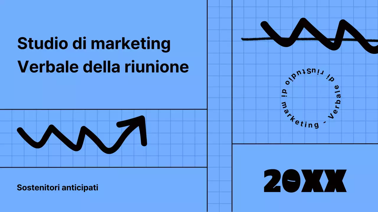 Presentazione di uno studio di marketing con concetto di quaderno blu