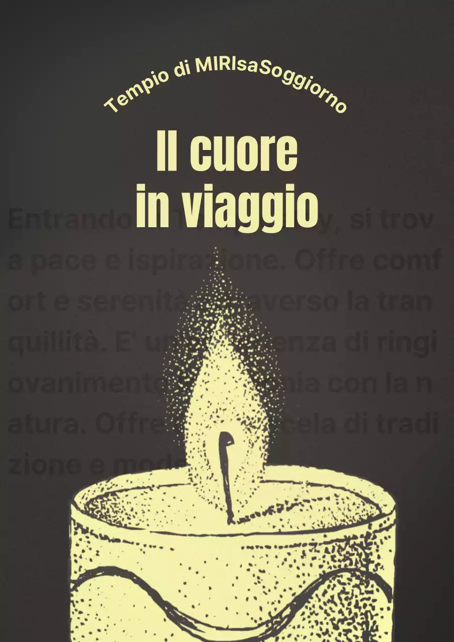 Illusioni di candele e scritte a mano sul soggiorno del tempio, eventi di viaggio in marrone e motivi di testo